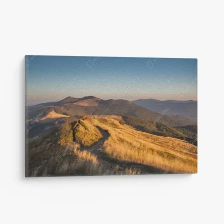 Tableau sur toile crête montagneuse dorée au coucher du soleil – Wallnifity®