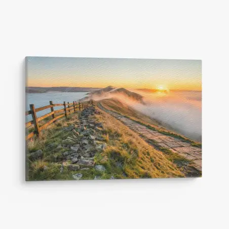 Tableau sur toile crête brumeuse au lever du soleil – Wallnifity®