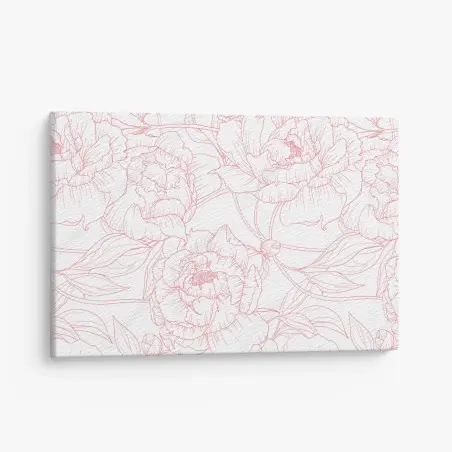 Tableau sur toile pivoines délicates aux contours roses – Wallnifity®
