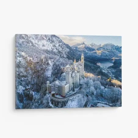 Tableau sur toile château de Neuschwanstein sous la neige – Wallnifity®