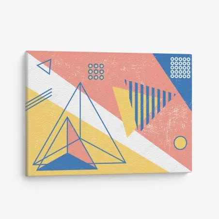 Tableau sur toile composition géométrique rétro aux couleurs pastel – Wallnifity®