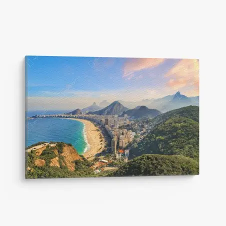 Tableau sur toile vue aérienne de Copacabana et Ipanema – Wallnifity®