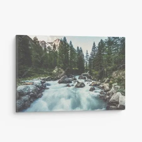 Tableau sur toile rivière alpine du Val Ferret, Alpes italiennes – Wallnifity®