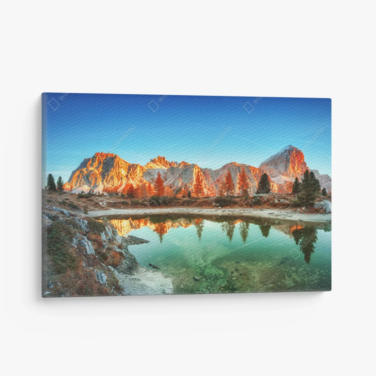 Tableau sur toile reflets dorés au lac alpin – Wallnifity® Tableau sur toile reflets dorés au lac alpin – Wallnifity®