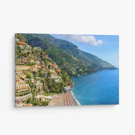 Tableau sur toile village coloré de Positano au bord de la mer – Wallnifity®