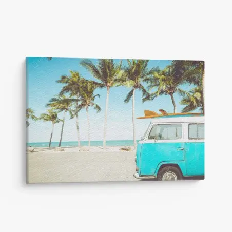 Tableau sur toile escapade rétro au bord de la mer – Wallnifity®