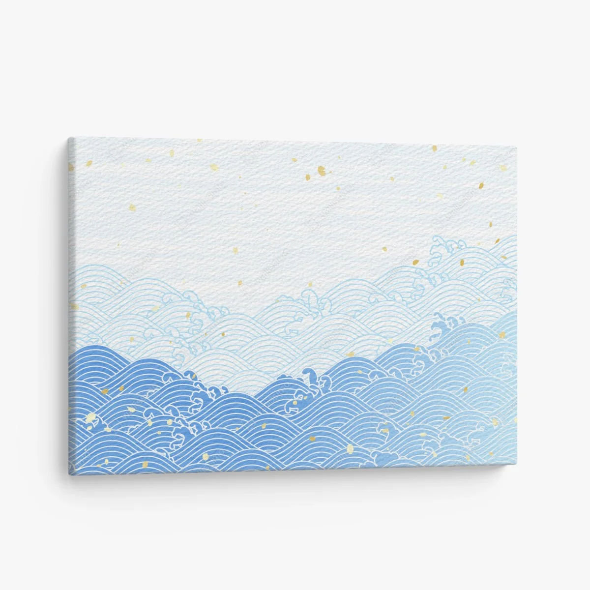 Tableau sur toile marée de vagues bleues et éclats dorés – Wallnifity® Tableau sur toile marée de vagues bleues et éclats dorés – Wallnifity®