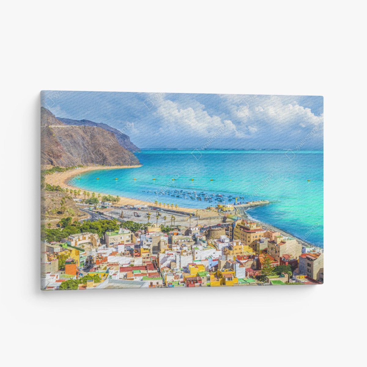 Tableau sur toile poster panoramique de San Andrés et plage de Las Teresitas, Tenerife – Wallnifity®