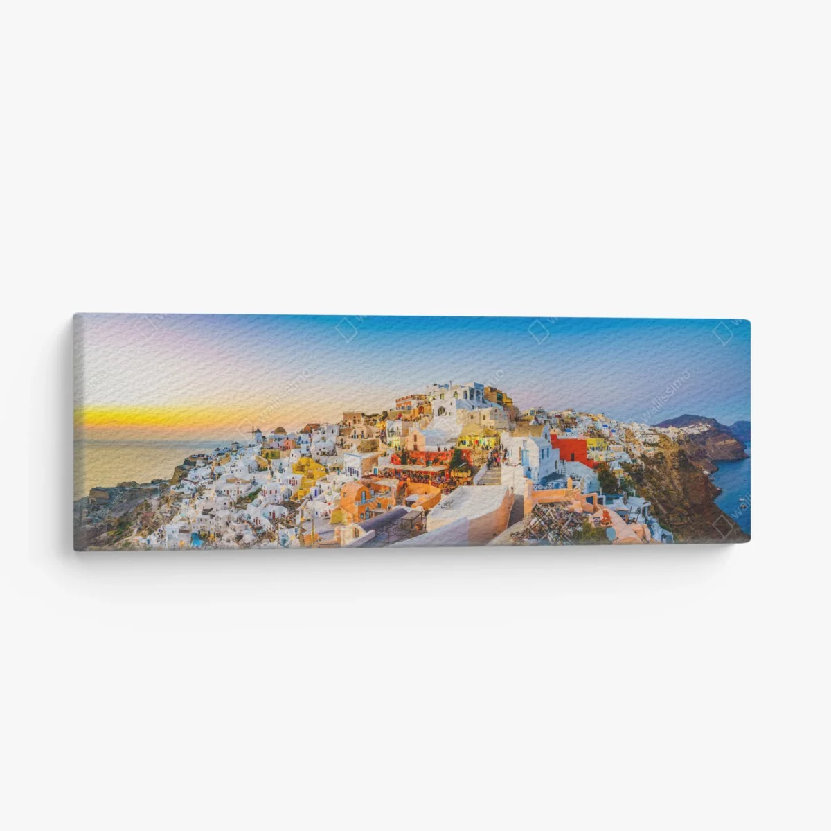 Tableau sur toile panorama coloré de Santorin au coucher de soleil – Wallnifity® Tableau sur toile panorama coloré de Santorin au coucher de soleil – Wallnifity®