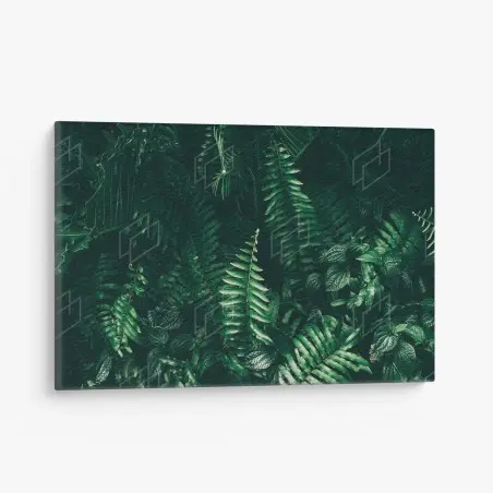 Tableau sur toile mur de feuillage tropical sombre – Wallnifity®