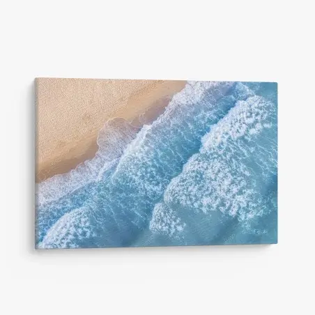 Tableau sur toile plage et vagues vues du ciel – Wallnifity®