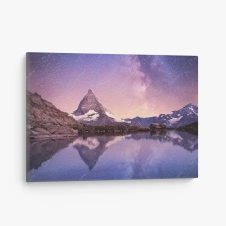Tableau sur toile mystère nocturne du Matterhorn – Wallnifity®
