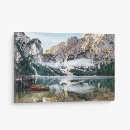 Tableau sur toile reflets tranquilles sur un lac alpin – Wallnifity®