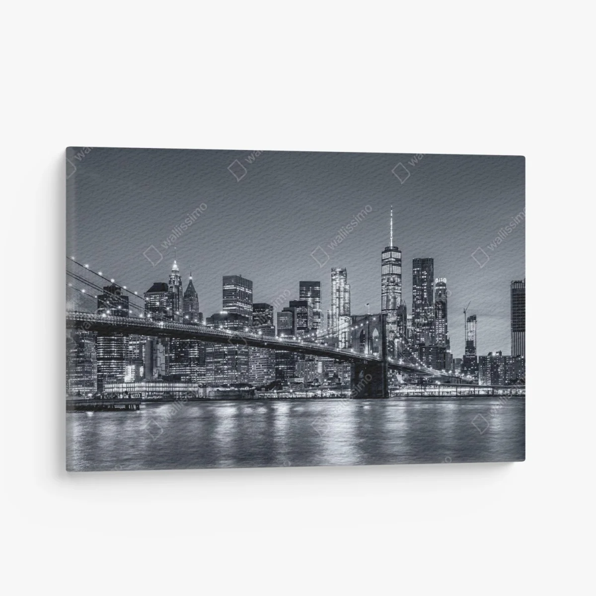 Tableau sur toile panorama nocturne de New York avec le pont de Brooklyn – Wallnifity® Tableau sur toile panorama nocturne de New York avec le pont de Brooklyn – Wallnifity®
