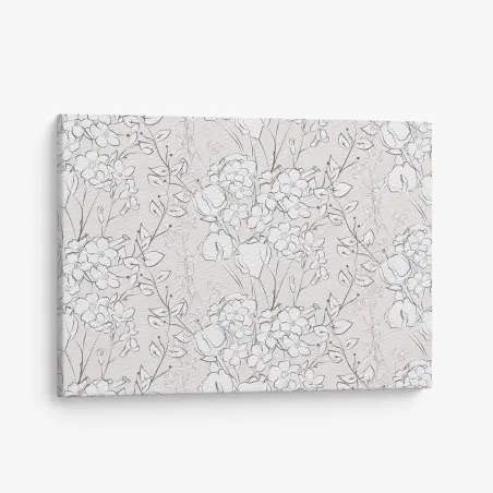 Tableau sur toile motif floral délicat sur fond rose pâle – Wallnifity®