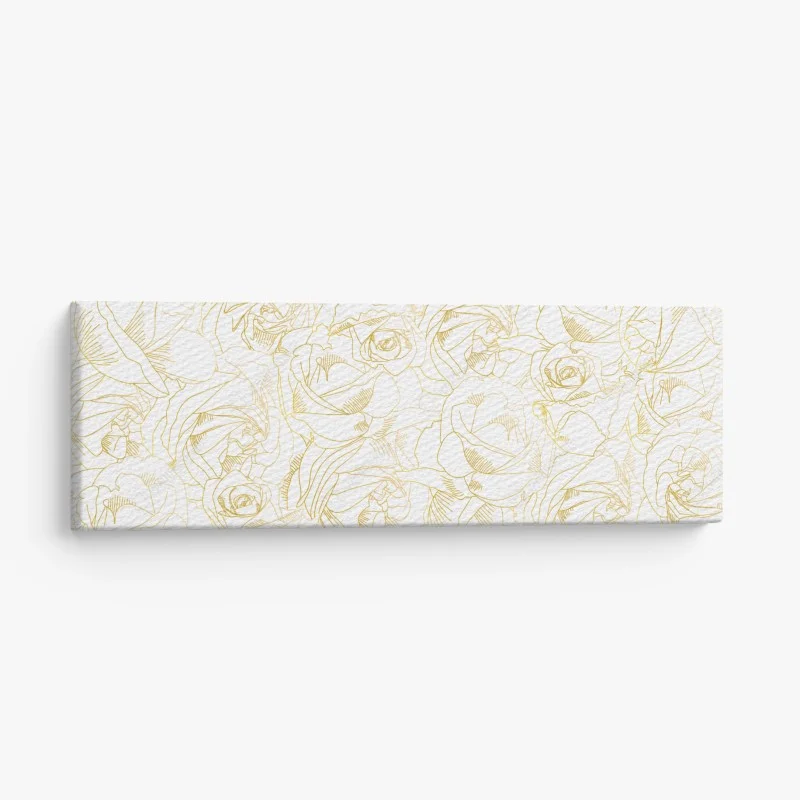 Tableau sur toile roses dorées en motif au trait – Wallnifity®