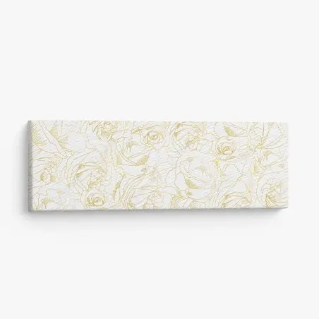 Tableau sur toile roses dorées en motif au trait – Wallnifity®