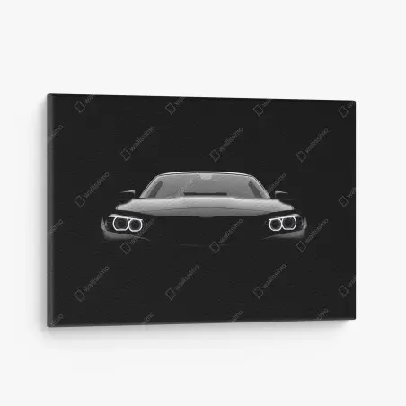 Tableau sur toile silhouette avant d'une voiture sportive et élégante – Wallnifity®