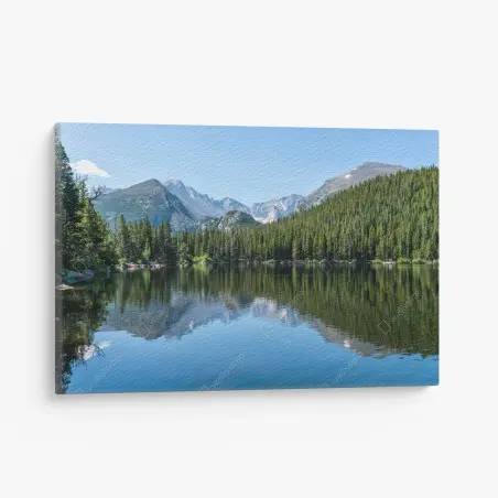 Tableau sur toile paysage de lac montagneux au reflet cristallin – Wallnifity®