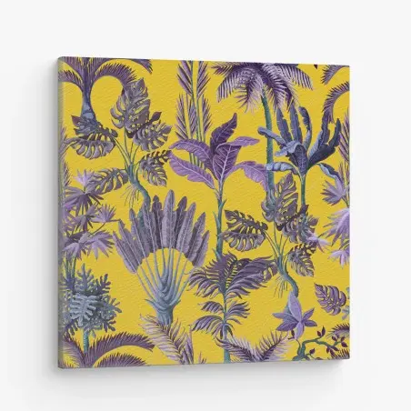 Tableau sur toile jungle exotique aux feuilles violettes – Wallnifity®