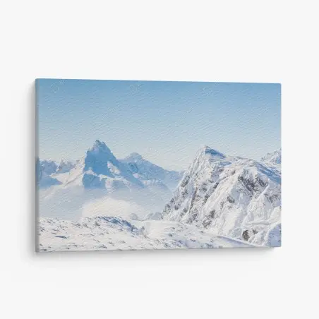 Tableau sur toile panorama hivernal des sommets enneigés – Wallnifity®
