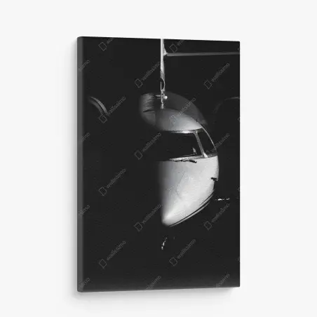 Tableau sur toile portrait minimaliste du nez d'avion en noir et blanc – Wallnifity®