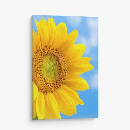 Tableau sur toile éclat de tournesol sur ciel bleu – Wallnifity®