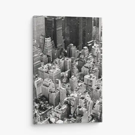 Tableau sur toile horizon urbain de Manhattan en noir et blanc – Wallnifity®