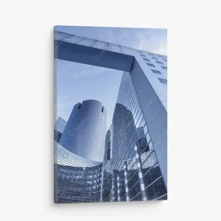 Tableau sur toile perspective architecturale sur gratte-ciel modernes – Wallnifity®