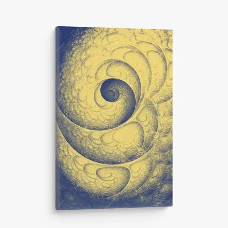 Tableau sur toile spirale fractale jaune et bleue – Wallnifity®