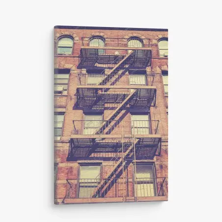 Tableau sur toile escalier de secours rétro à New York – Wallnifity®