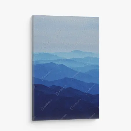 Tableau sur toile couches de montagnes bleues – Wallnifity®