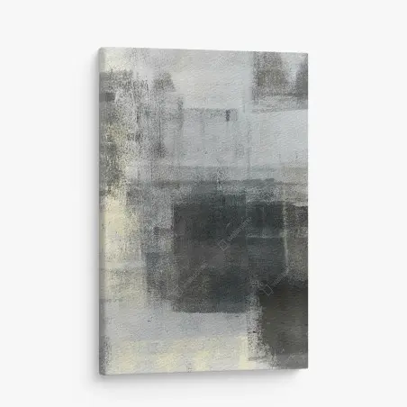 Tableau sur toile abstraction urbaine en nuances de gris – Wallnifity®