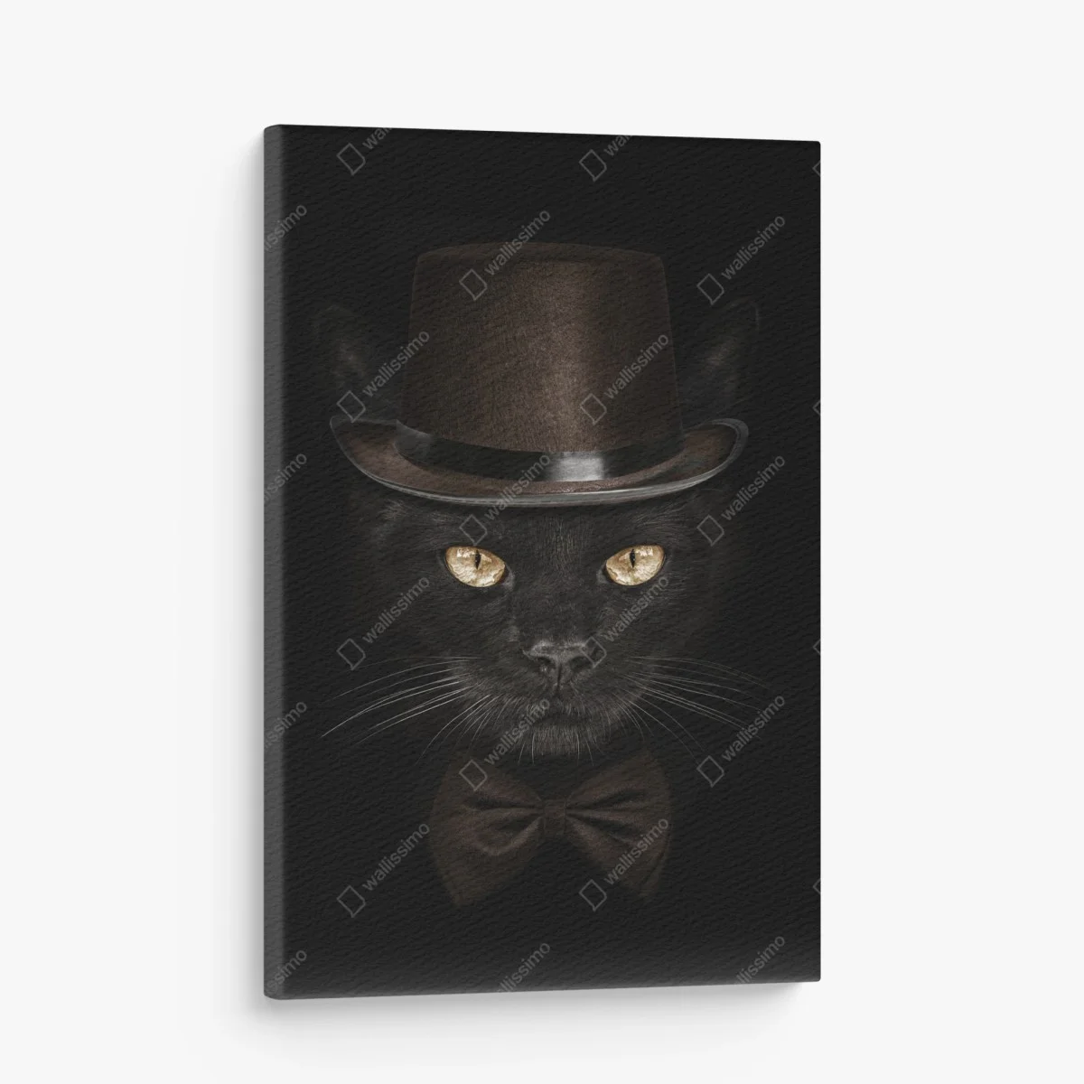 Tableau sur toile chat élégant au chapeau haut-de-forme et nœud papillon – Wallnifity® Tableau sur toile chat élégant au chapeau haut-de-forme et nœud papillon – Wallnifity®
