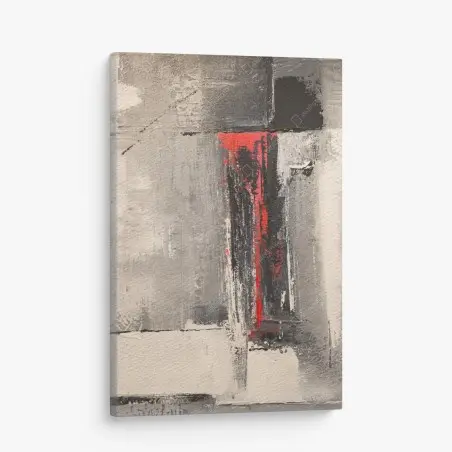 Tableau sur toile accent rouge sur texture grise – Wallnifity®