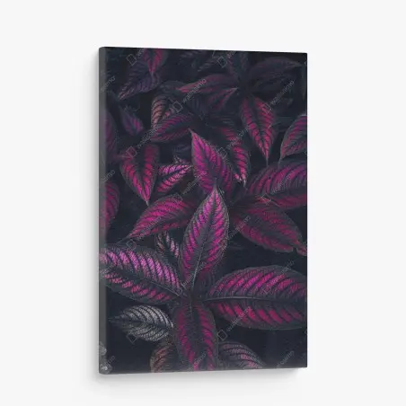 Tableau sur toile feuillage fuchsia nocturne – Wallnifity®