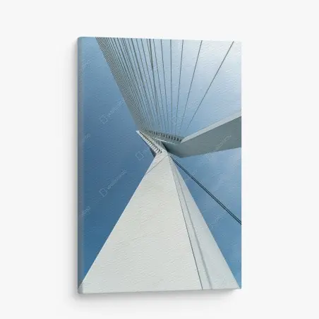 Tableau sur toile perspective architecturale d'un pont à haubans – Wallnifity®
