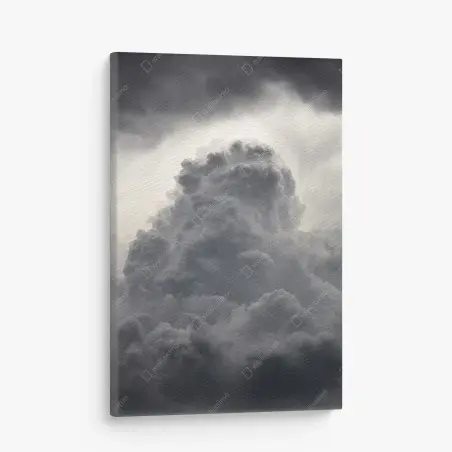 Tableau sur toile colonne nuageuse orageuse en nuances de gris – Wallnifity®
