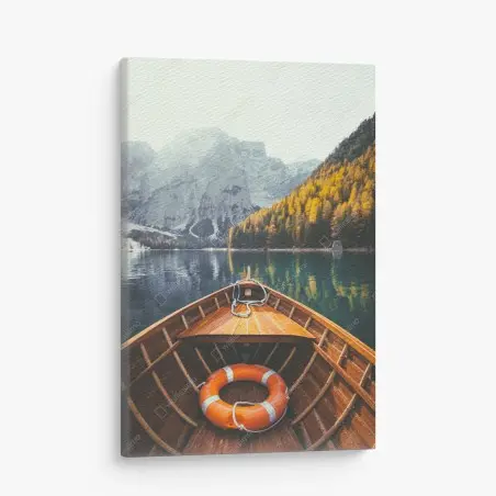 Tableau sur toile matin doré au Lago di Braies – Wallnifity®