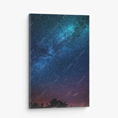 Tableau sur toile ciel étoilé mystique bleu-violet – Wallnifity®