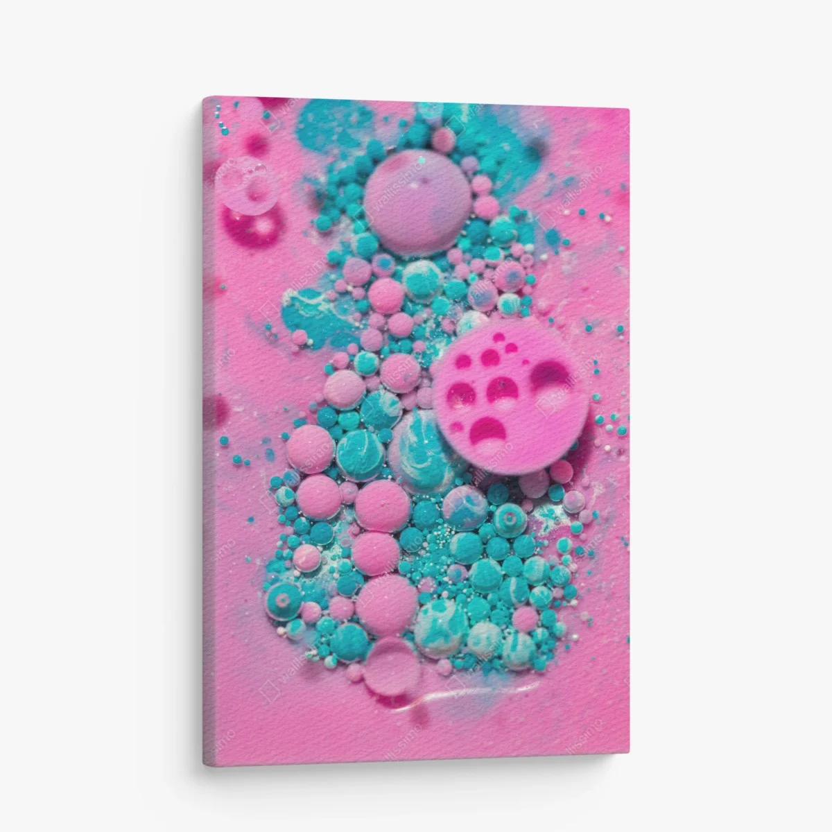 Tableau sur toile marbre liquide rose et turquoise aux bulles organiques – Wallnifity® Tableau sur toile marbre liquide rose et turquoise aux bulles organiques – Wallnifity®