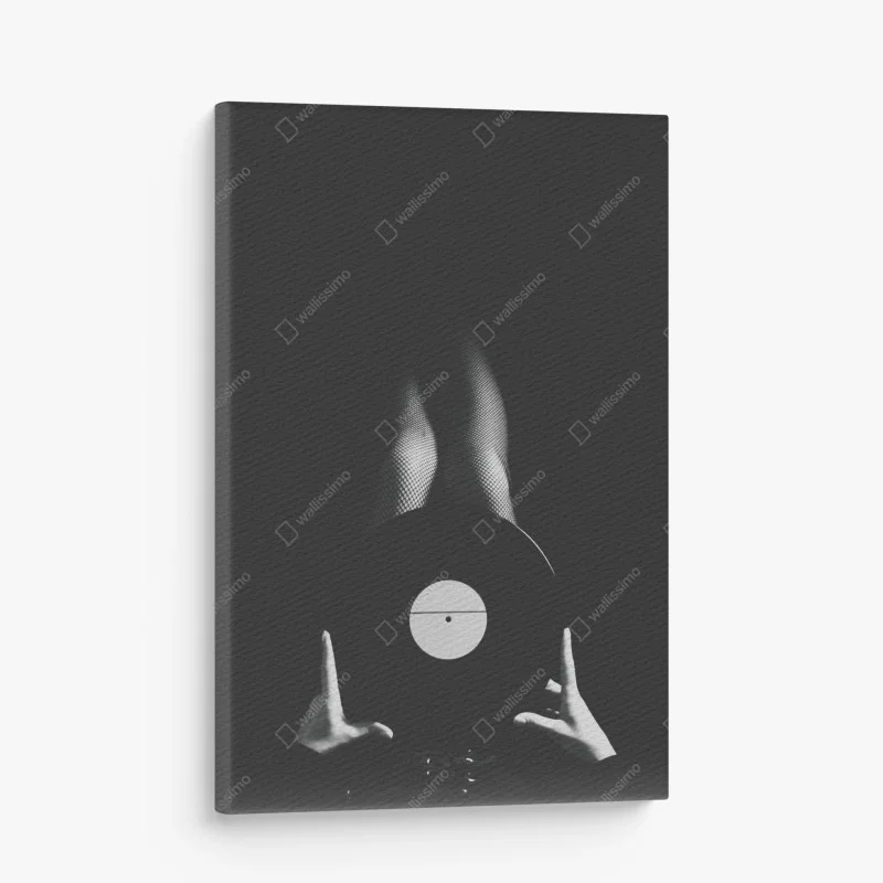 Tableau sur toile vinyle en contraste: silhouette en bas résille – Wallnifity® Tableau sur toile vinyle en contraste: silhouette en bas résille – Wallnifity®