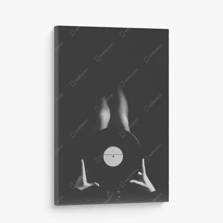 Tableau sur toile vinyle en contraste: silhouette en bas résille – Wallnifity®