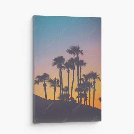 Tableau sur toile crépuscule tropical aux palmiers – Wallnifity®