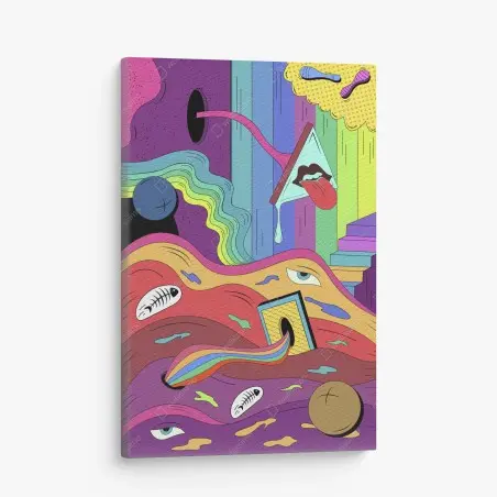 Tableau sur toile rêve psychédélique en couleurs – Wallnifity®