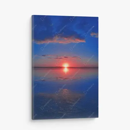 Tableau sur toile crépuscule rouge sur le lac – Wallnifity®