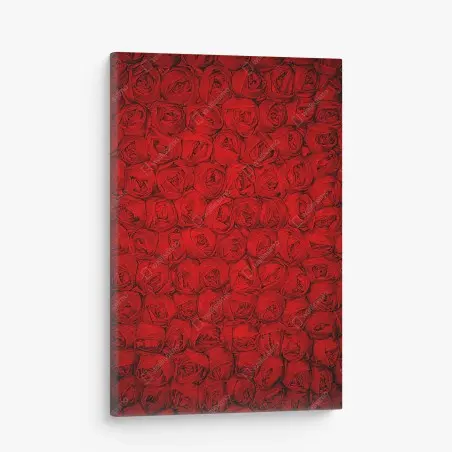 Tableau sur toile mur de roses rouges romantiques – Wallnifity®