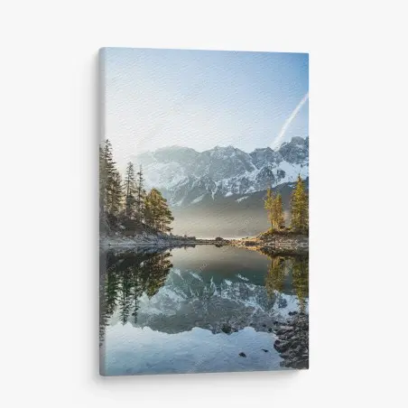 Tableau sur toile reflet alpin au lever du soleil – Wallnifity®