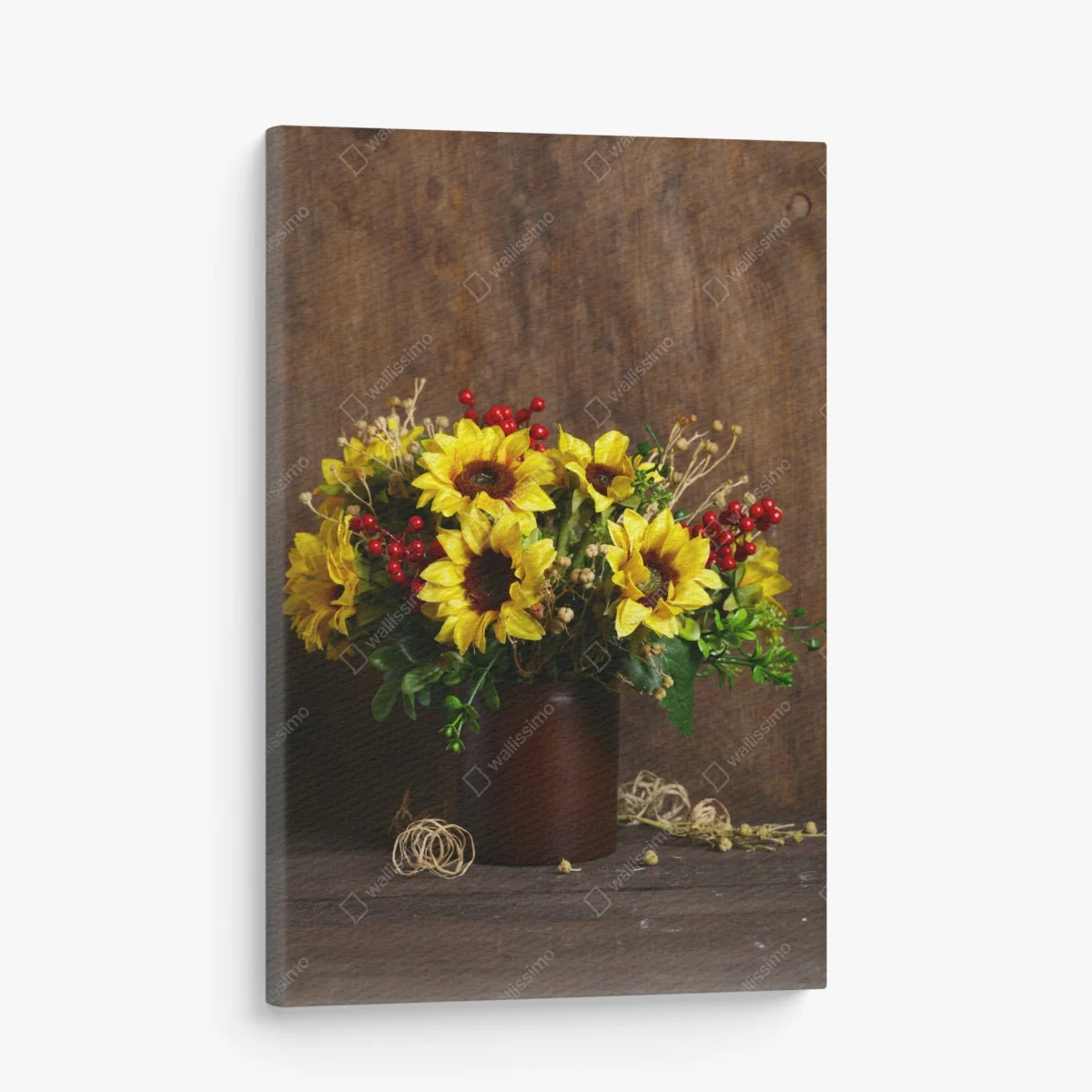 Tableau sur toile bouquet d'automne aux tournesols et baies rouges – Wallnifity® Tableau sur toile bouquet d'automne aux tournesols et baies rouges – Wallnifity®