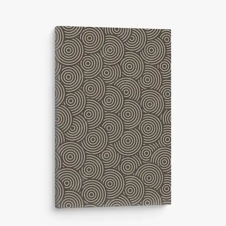 Tableau sur toile motif concentrique rétro beige et noir – Wallnifity®